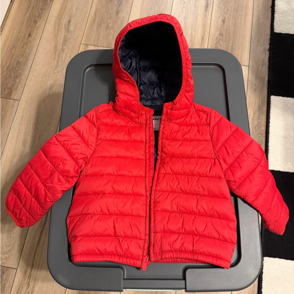 Old Navy Red Puffer Hooded Jacket